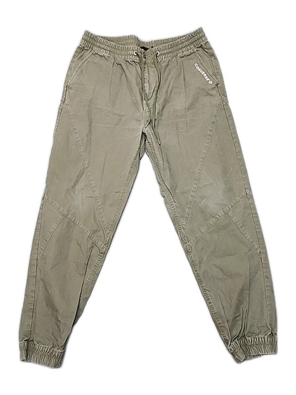 Converse Green Pants Size Large 2 Front Pockets Track Joggers With Drawstring